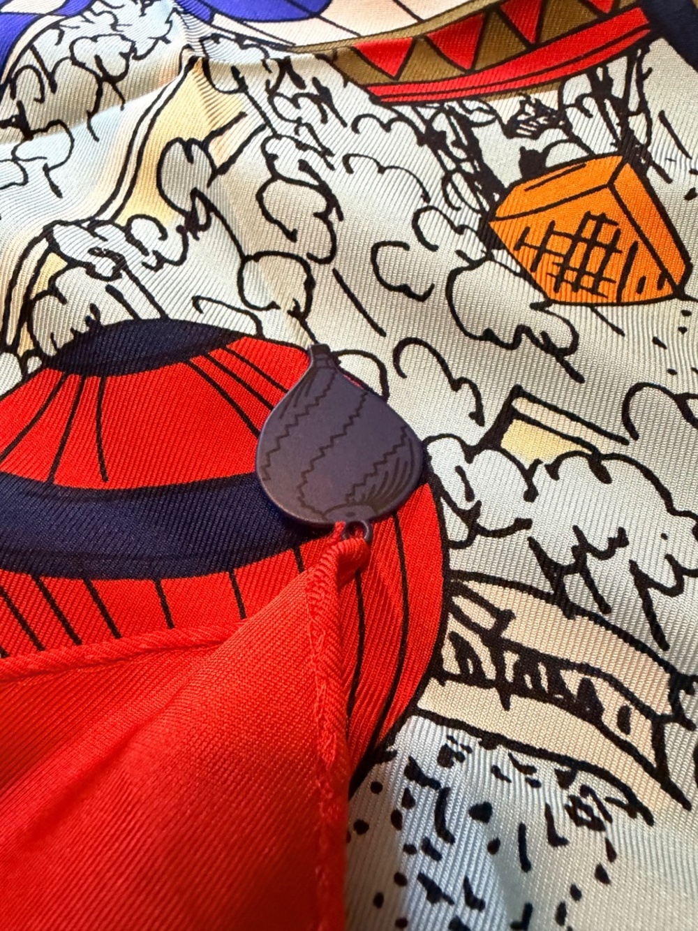 NEW Tory Burch Balloons in the Sky Silk Square Scarf - Picture 2 of 12